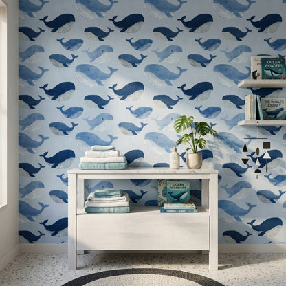 Whales Wallpaper Ocean Removable Coastal Wall Double Roll