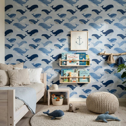 Whales Wallpaper Ocean Removable Coastal Wall Double Roll