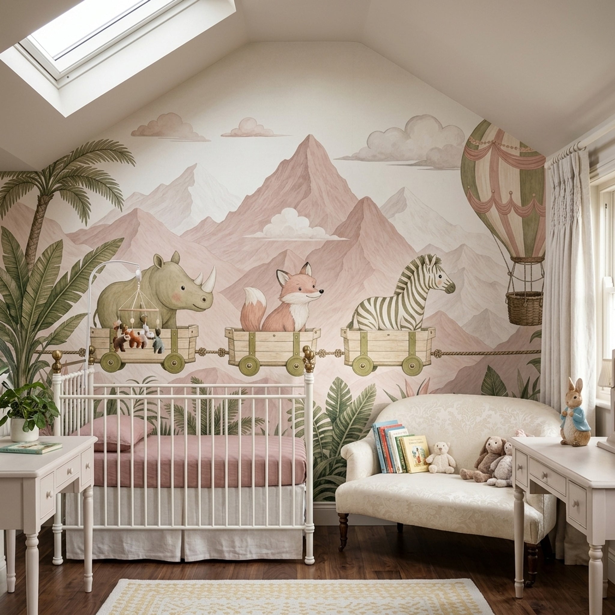 Hot Air Balloon Wallpaper Striped Balloon Removable Wall Decor