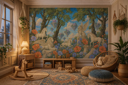 Fantasy Landscape Wallpaper Floating Islands Removable Classical Temples Wall Decor