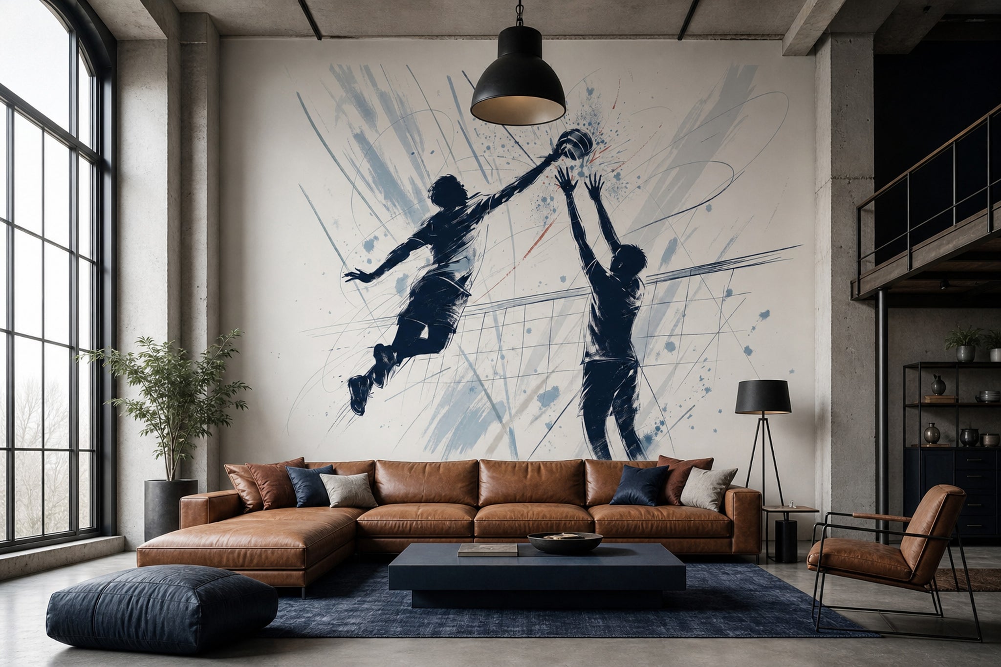 Bright Background Wallpaper Volleyball Sport Removable Wall Decor