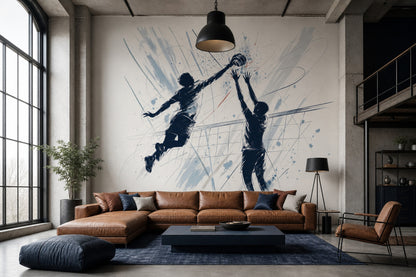 Bright Background Wallpaper Volleyball Sport Removable Wall Decor