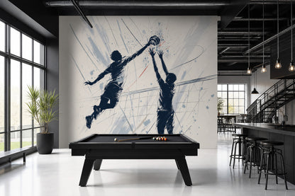 Bright Background Wallpaper Volleyball Sport Removable Wall Decor