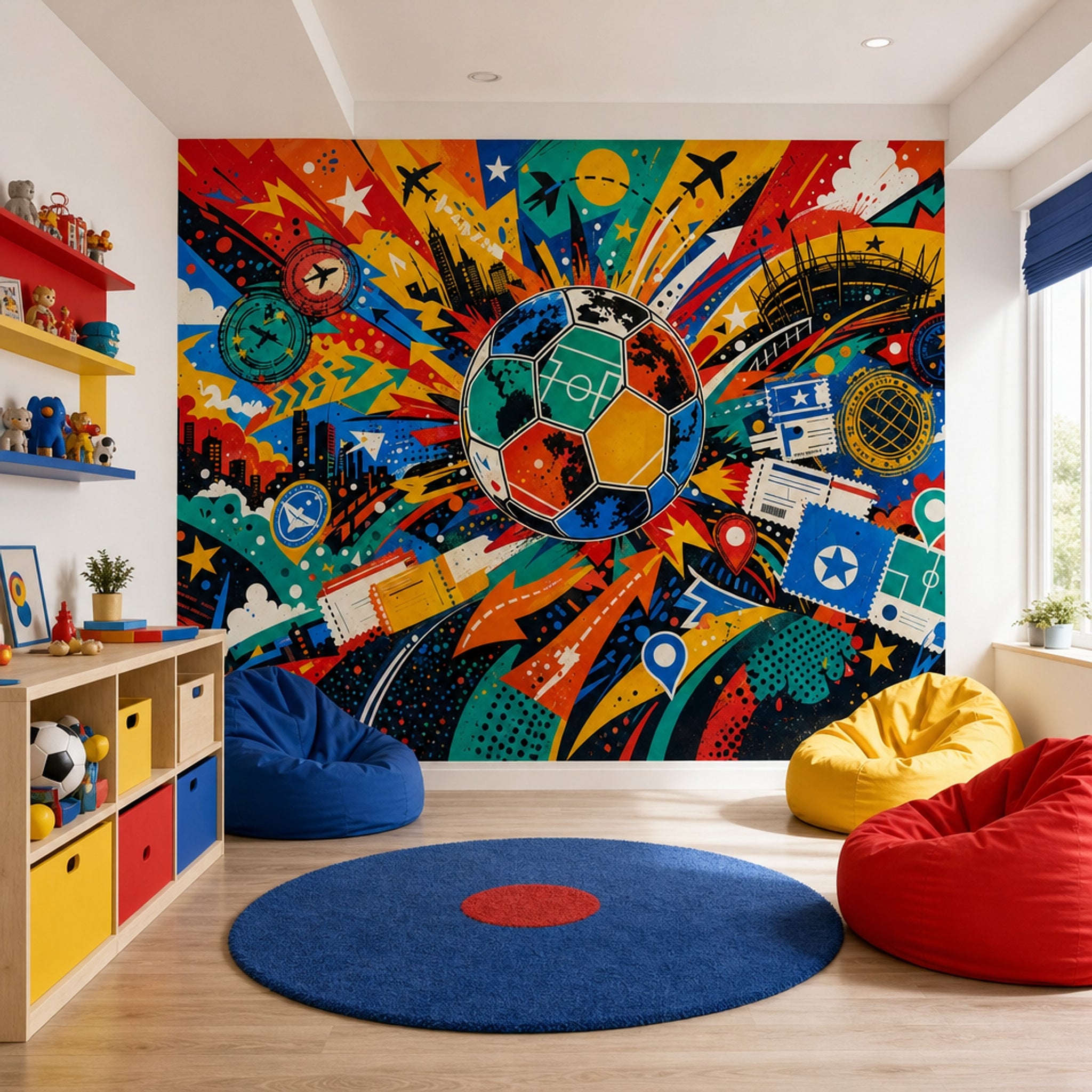 Soccer Wallpaper Sports Removable Travel Wall Decor