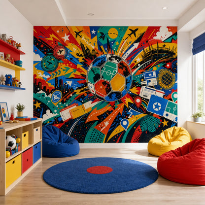 Soccer Wallpaper Sports Removable Travel Wall Decor