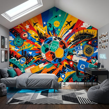 Soccer Wallpaper Sports Removable Travel Wall Decor