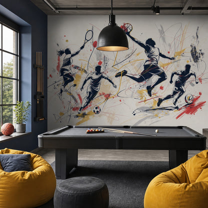 Sports Wallpaper Athletes Modern Wall Mural