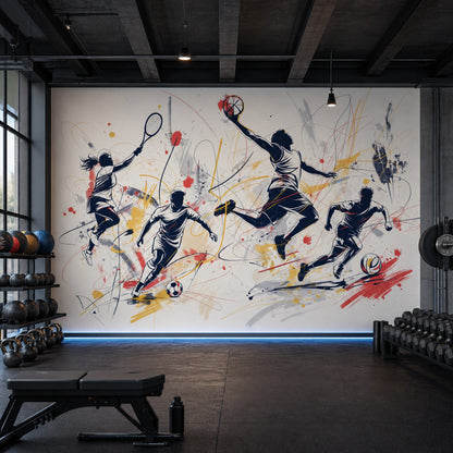 Sports Wallpaper Athletes Modern Wall Mural