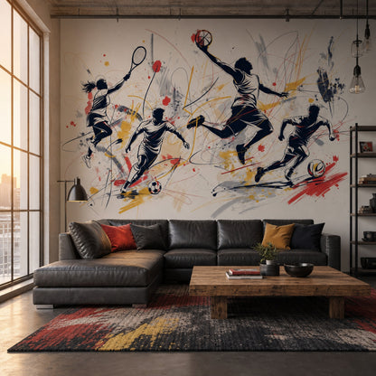 Sports Wallpaper Athletes Modern Wall Mural