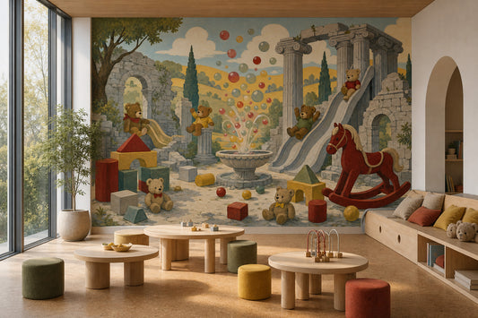 Muted Green Wallpaper Vintage Removable Kids Wall Decor
