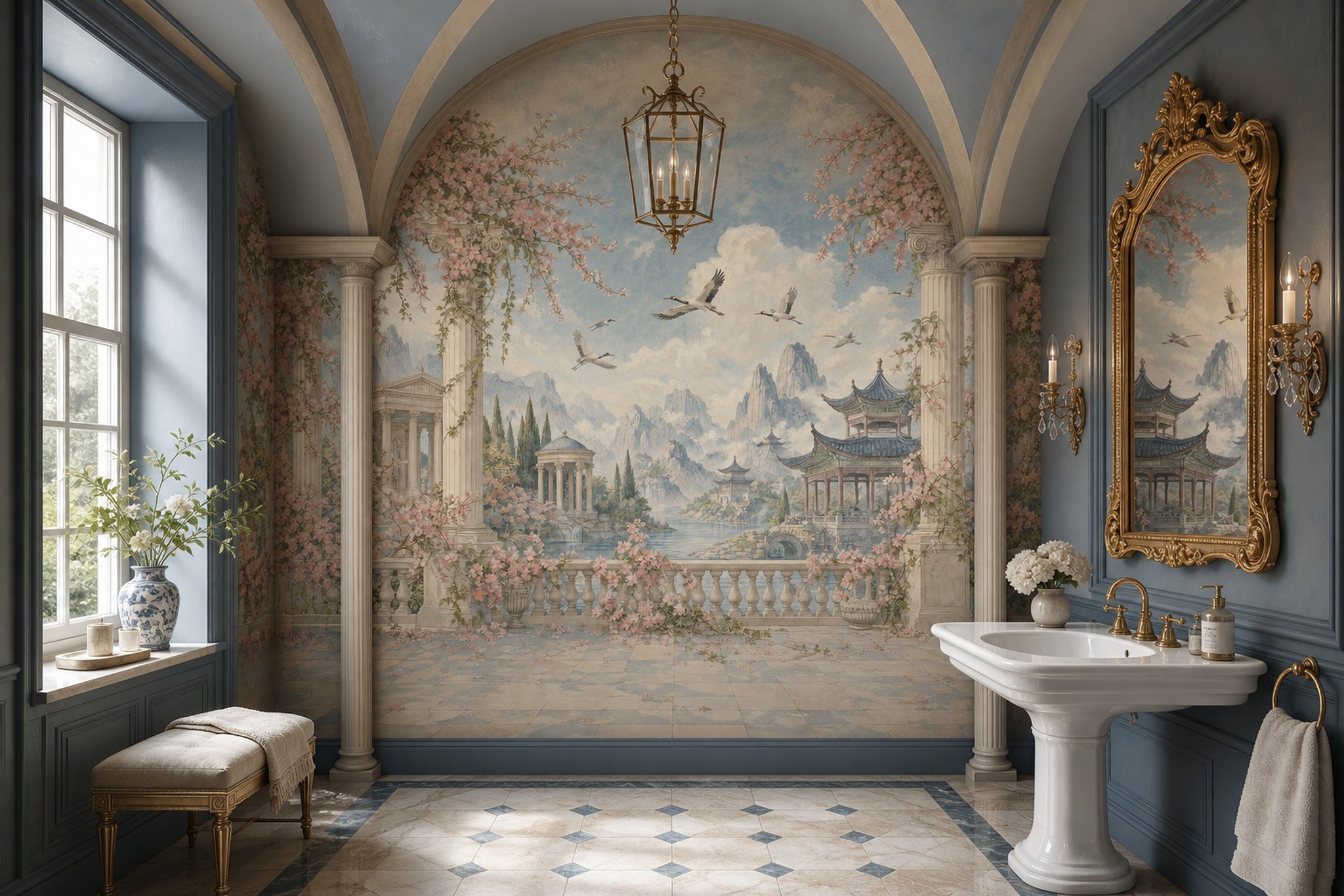 Pink Cherry Wallpaper Blossom Floral Wall Mural