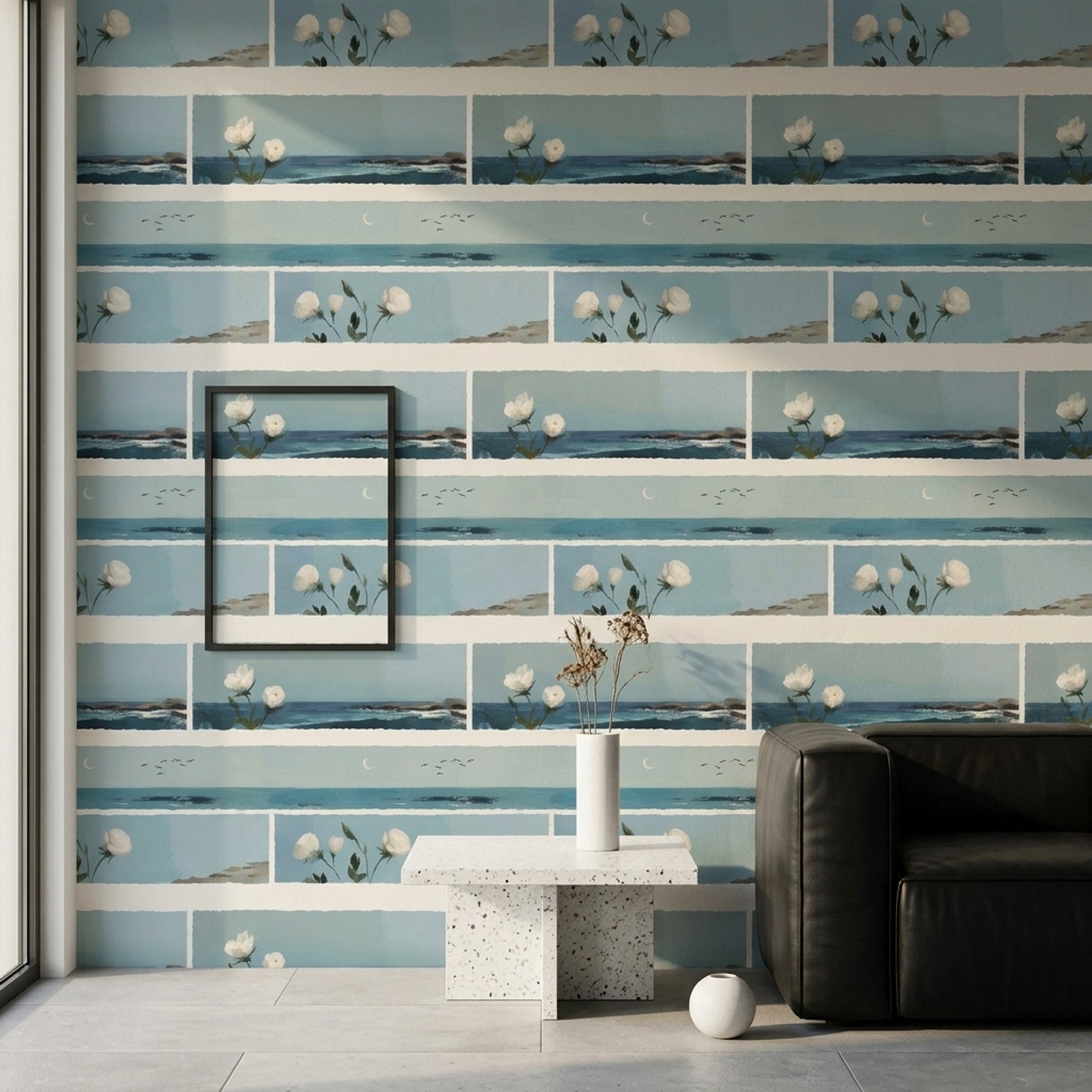 Coastal Landscape Wallpaper Ocean Calm Serene Removable Wall Decor