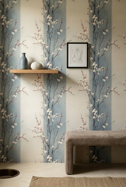 Cherry Blossom Wallpaper Plum Blossom Ink Wash Decorative Mural