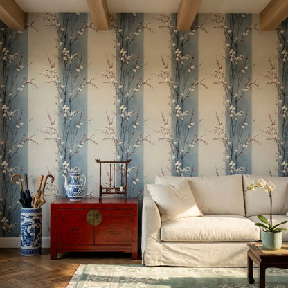 Cherry Blossom Wallpaper Plum Blossom Ink Wash Decorative Mural