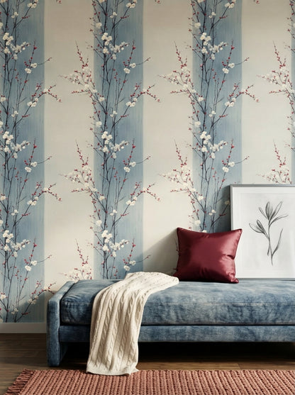 Cherry Blossom Wallpaper Plum Blossom Ink Wash Decorative Mural
