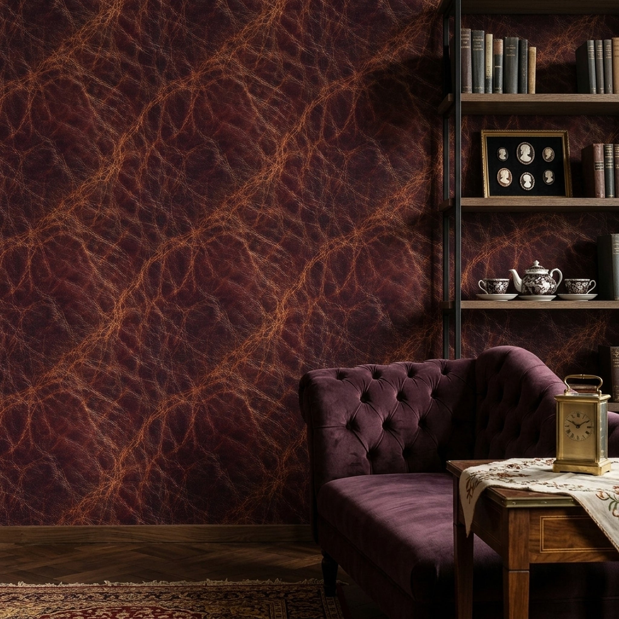 Black Background Wallpaper Marble Veining Gold Veins Removable Wall Decor
