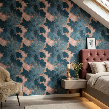 Damask Floral Wallpaper Ornate Leaves Removable Vintage Distressed Wall Double Roll