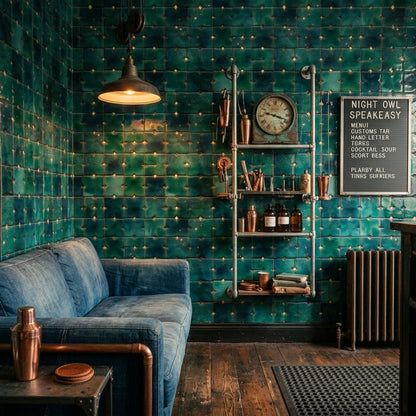 Geometric Tile Wallpaper Moroccan Mosaic Glazed Ceramic Removable Wall Decor