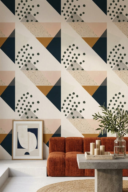 Terrazzo Texture Wallpaper Mid Century Modern Decorative Mural