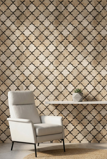 Quatrefoil Wallpaper Moroccan Geometric Tile Removable Wall Decor