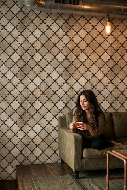 Quatrefoil Wallpaper Moroccan Geometric Tile Removable Wall Decor
