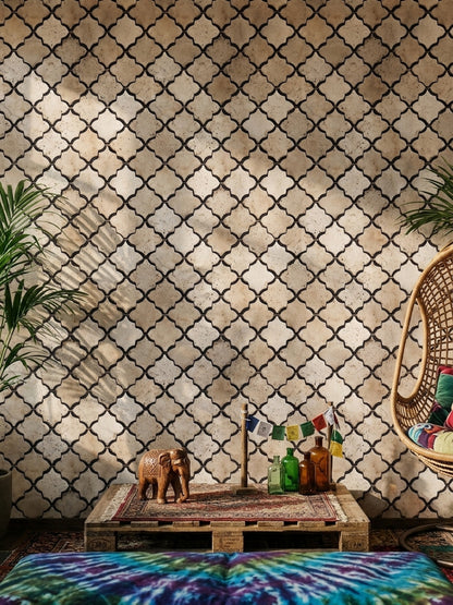 Quatrefoil Wallpaper Moroccan Geometric Tile Removable Wall Decor