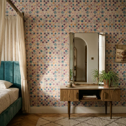 Mid Century Modern Wallpaper Retro Geometric Decorative Mural