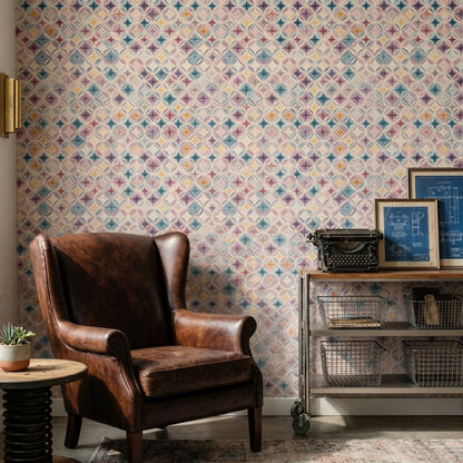 Mid Century Modern Wallpaper Retro Geometric Decorative Mural