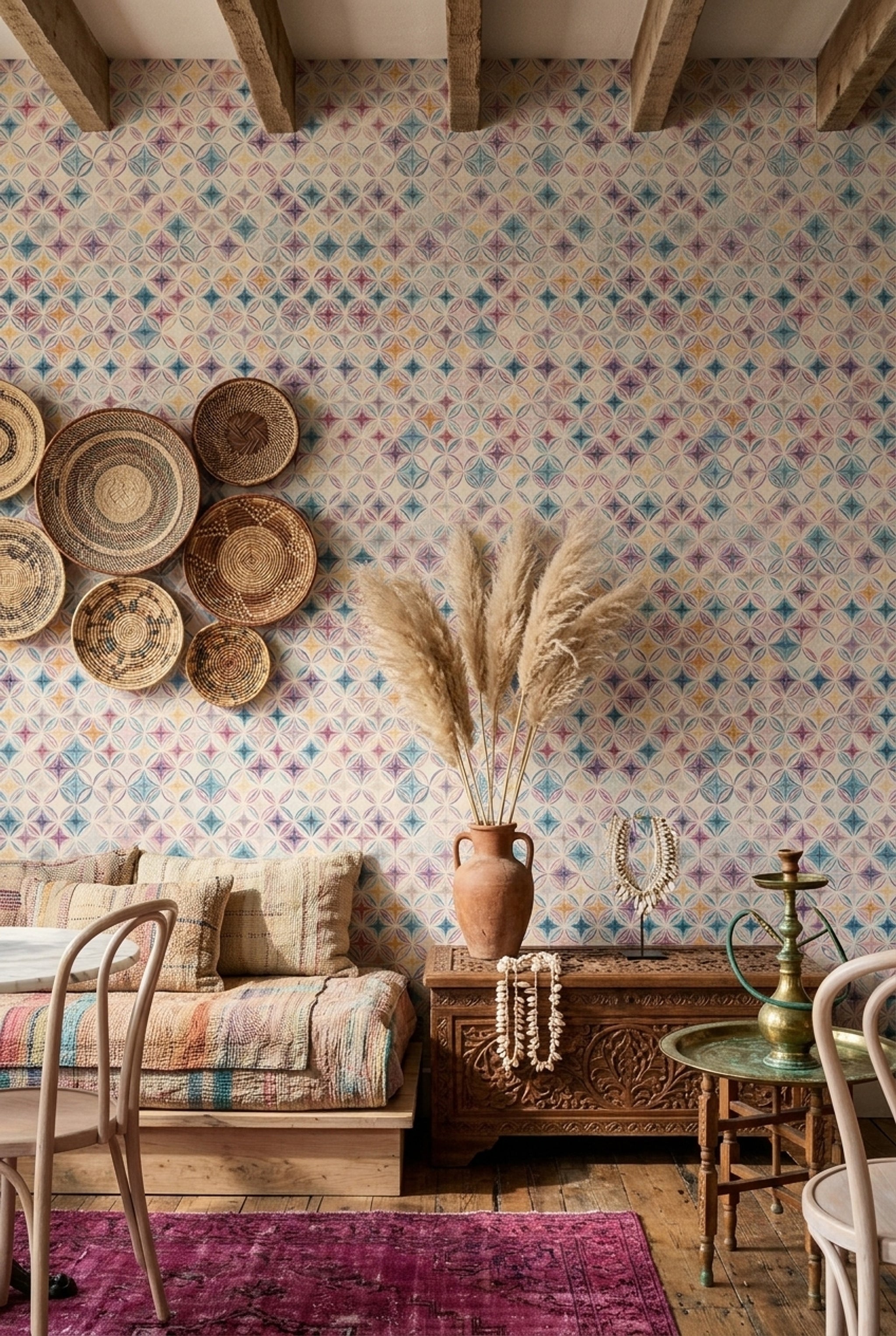 Mid Century Modern Wallpaper Retro Geometric Decorative Mural