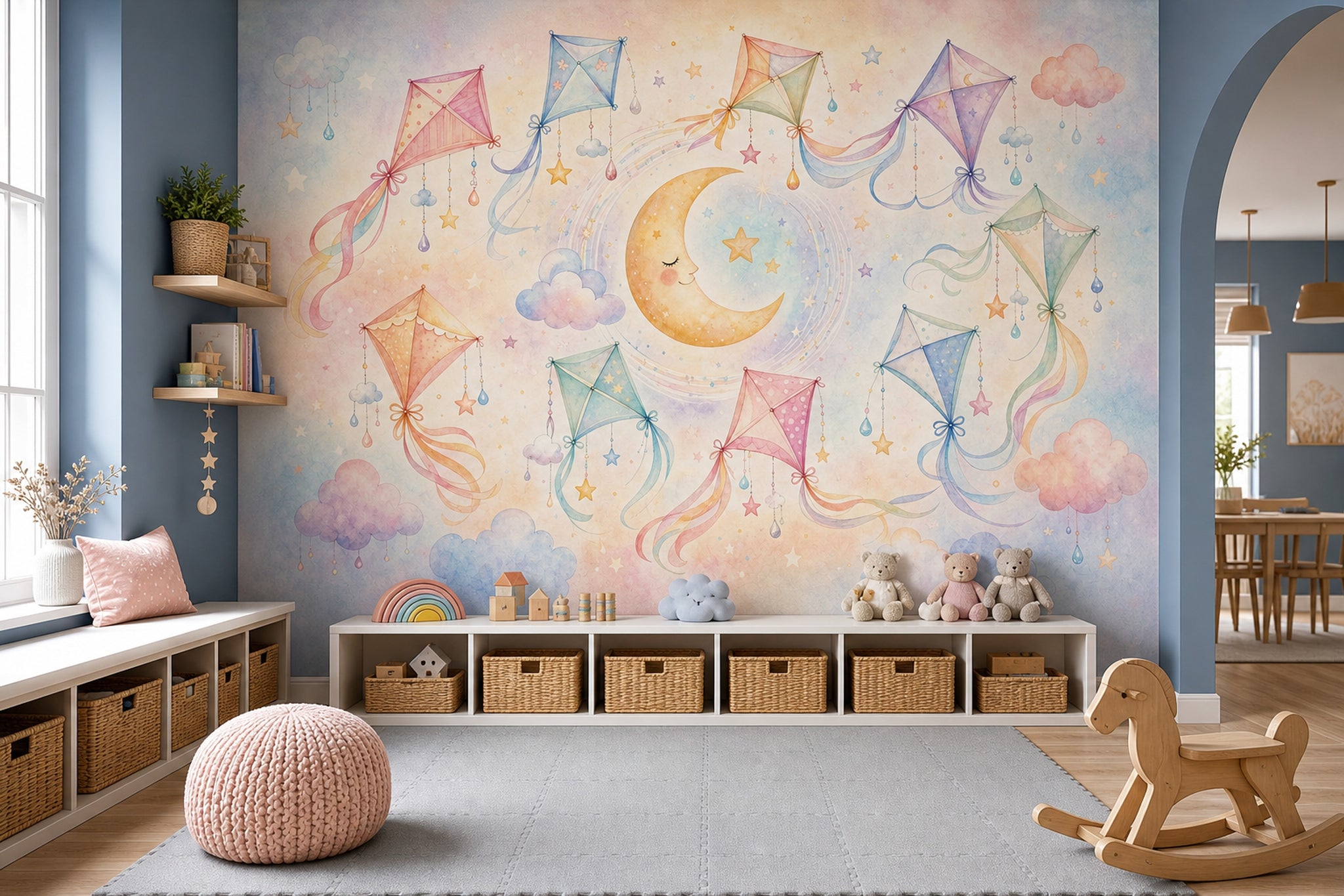 Watercolor Texture Wallpaper Pastel Dreamy Wall Mural