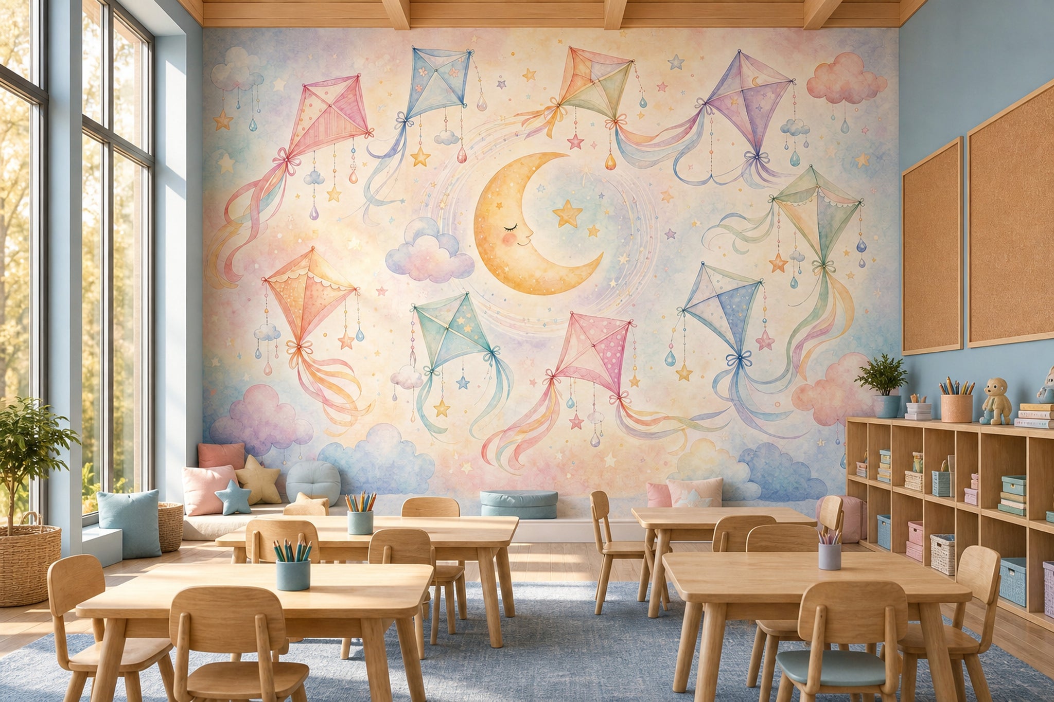 Watercolor Texture Wallpaper Pastel Dreamy Wall Mural