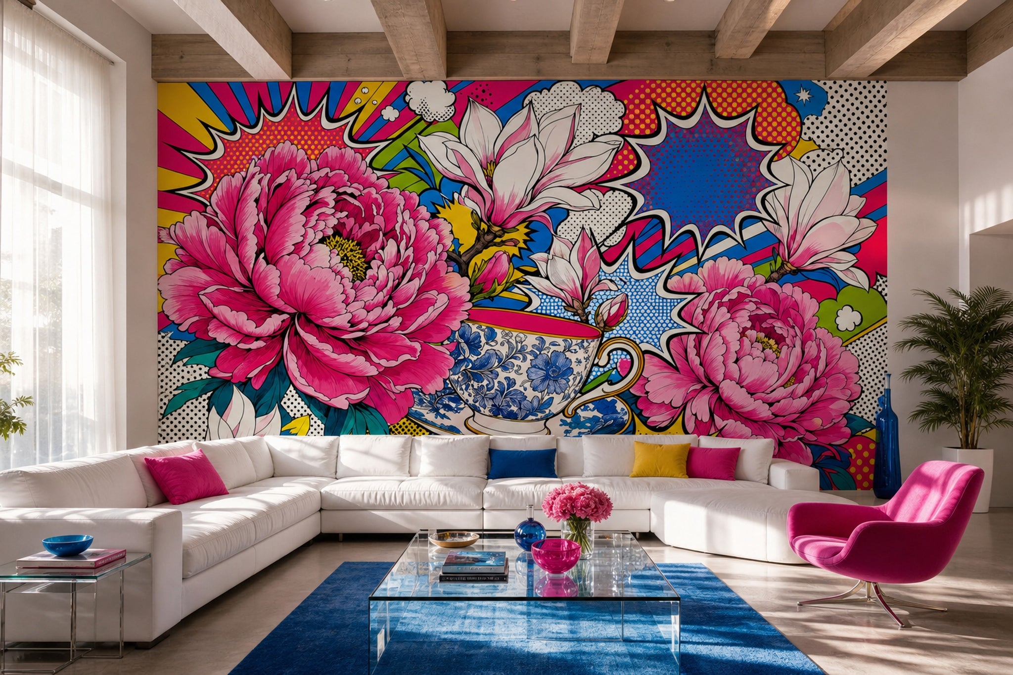 Comic Book Wallpaper Pop Art Removable Floral Wall Decor