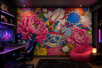 Comic Book Wallpaper Pop Art Removable Floral Wall Decor