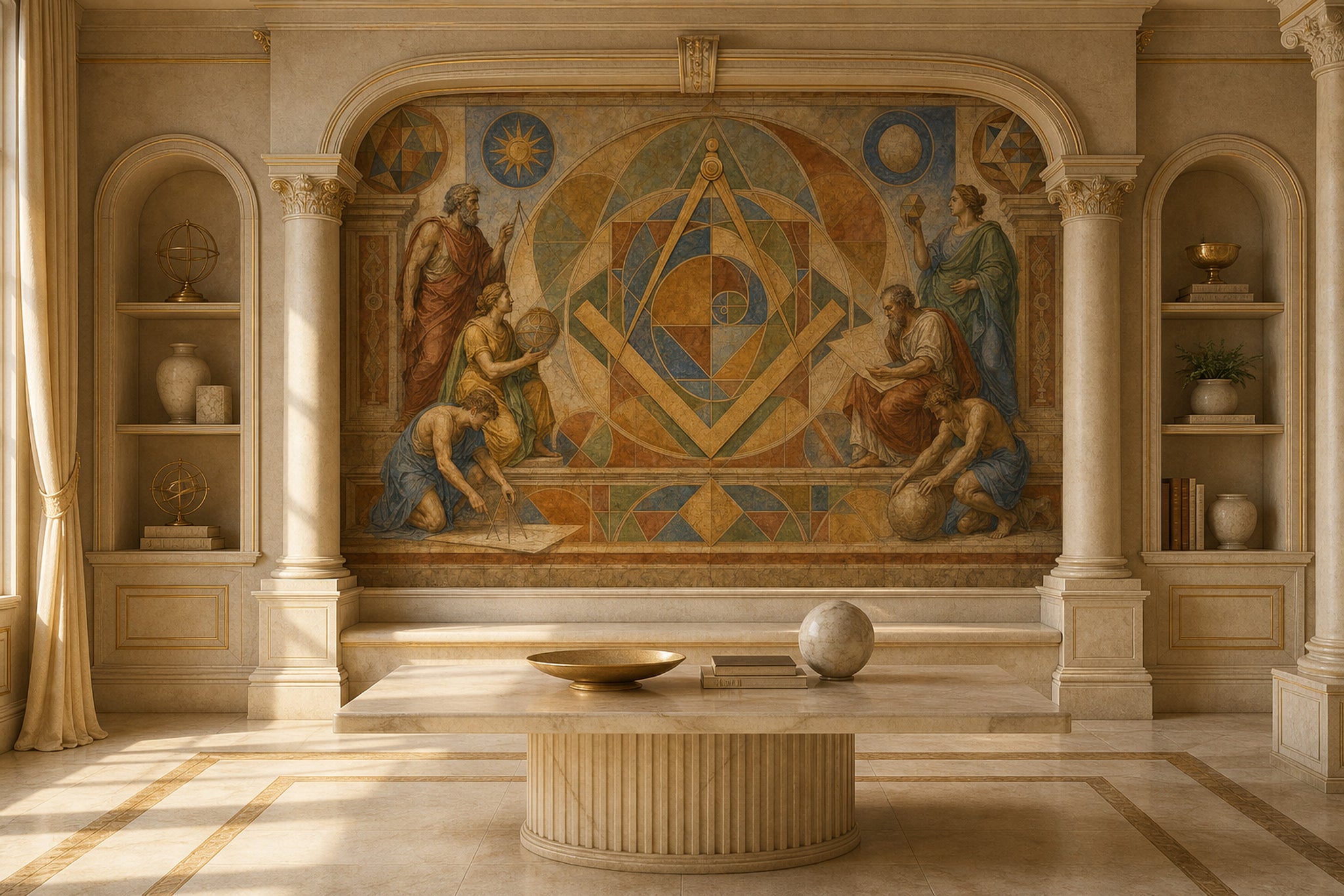 Sacred Geometry Wallpaper Fresco Renaissance Wall Mural