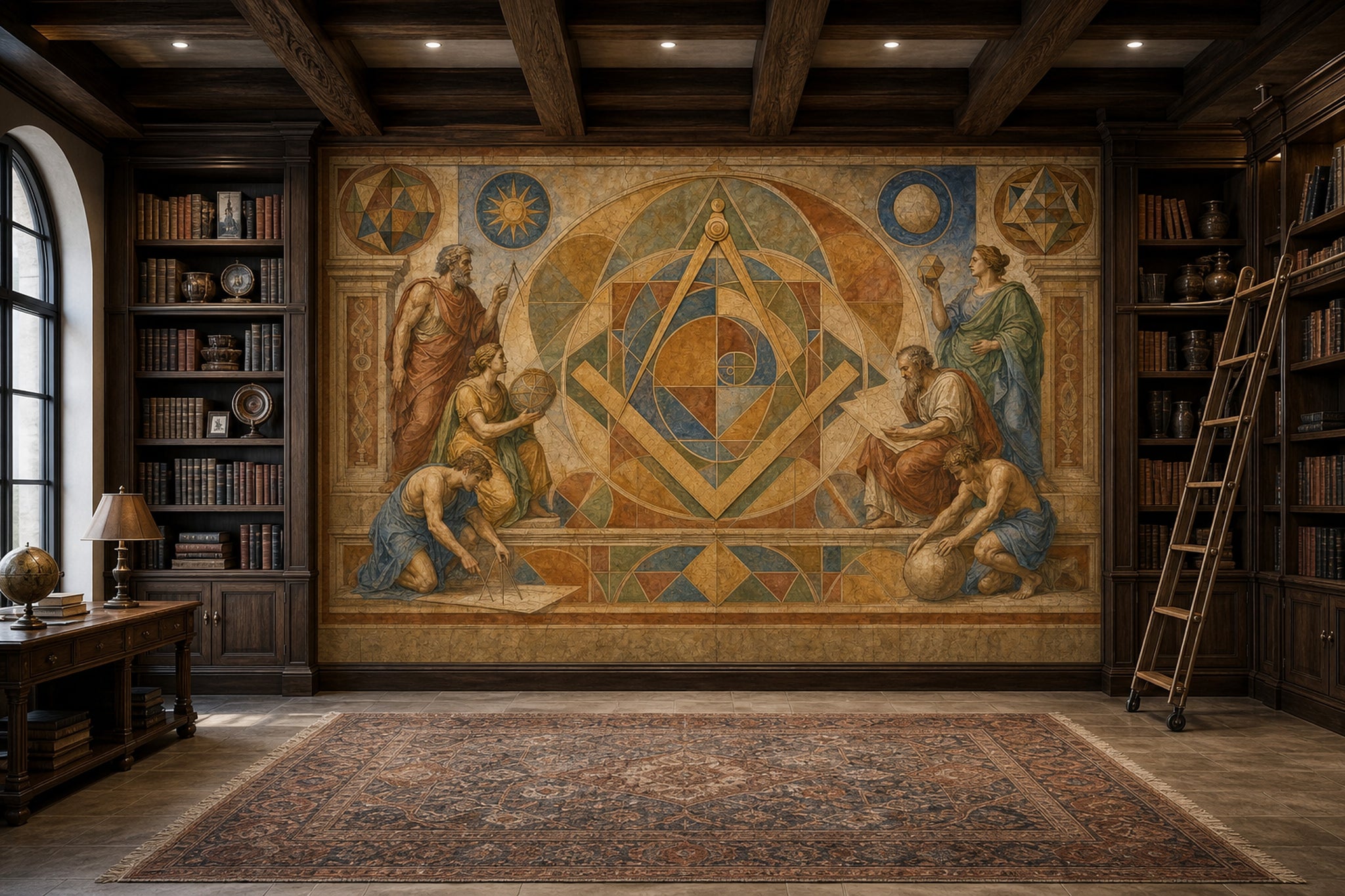 Sacred Geometry Wallpaper Fresco Renaissance Wall Mural