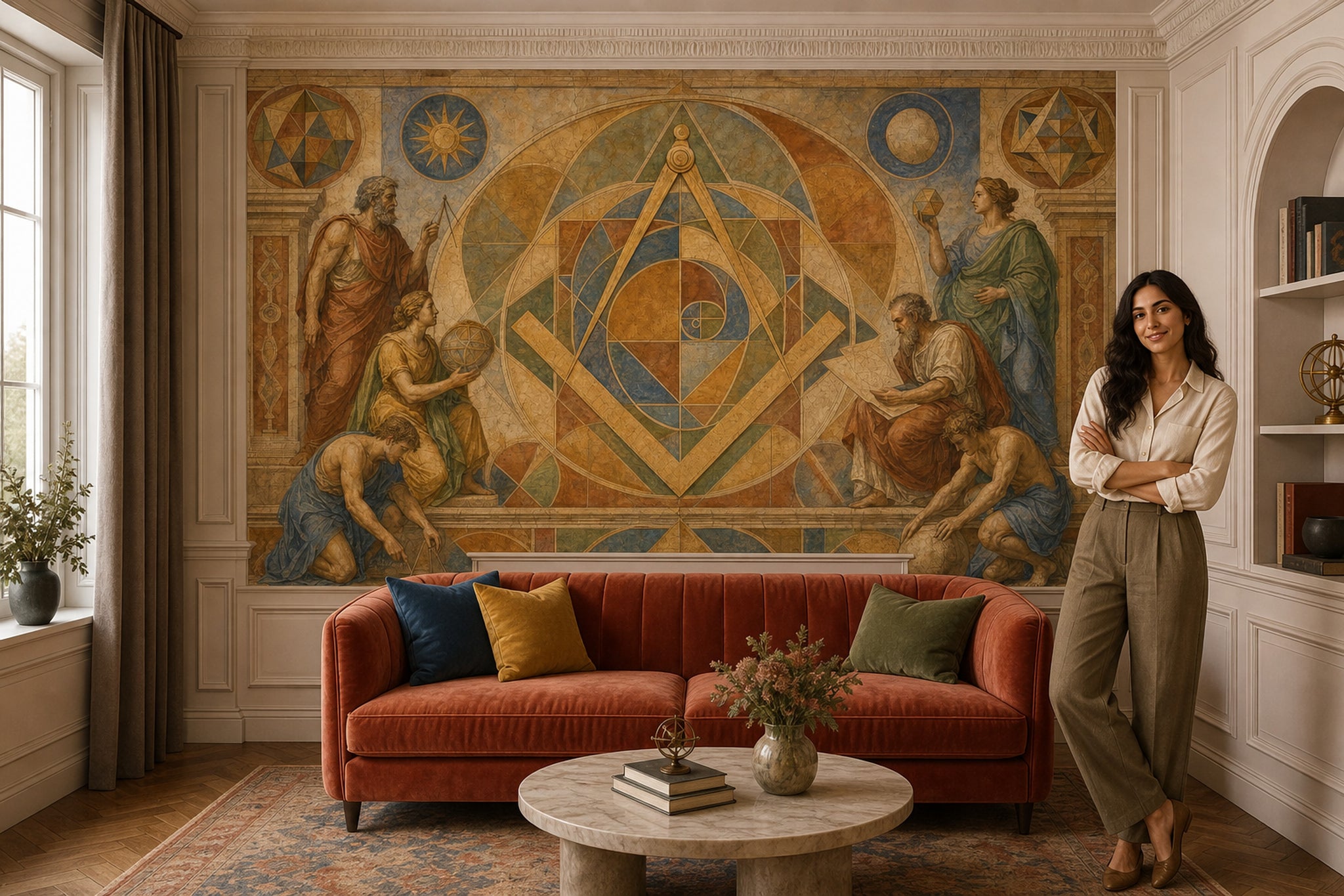 Sacred Geometry Wallpaper Fresco Renaissance Wall Mural