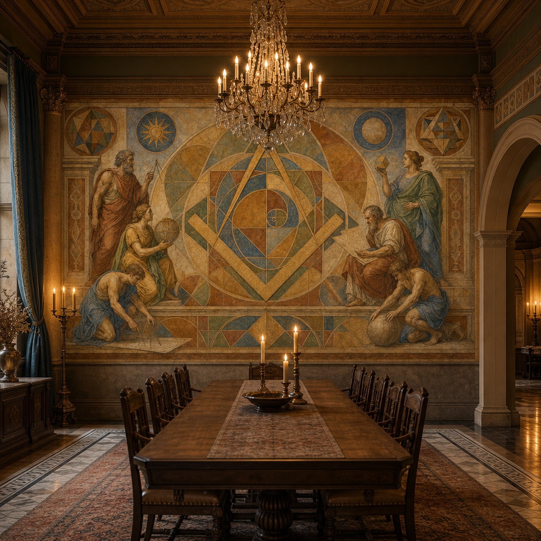 Sacred Geometry Wallpaper Fresco Renaissance Wall Mural