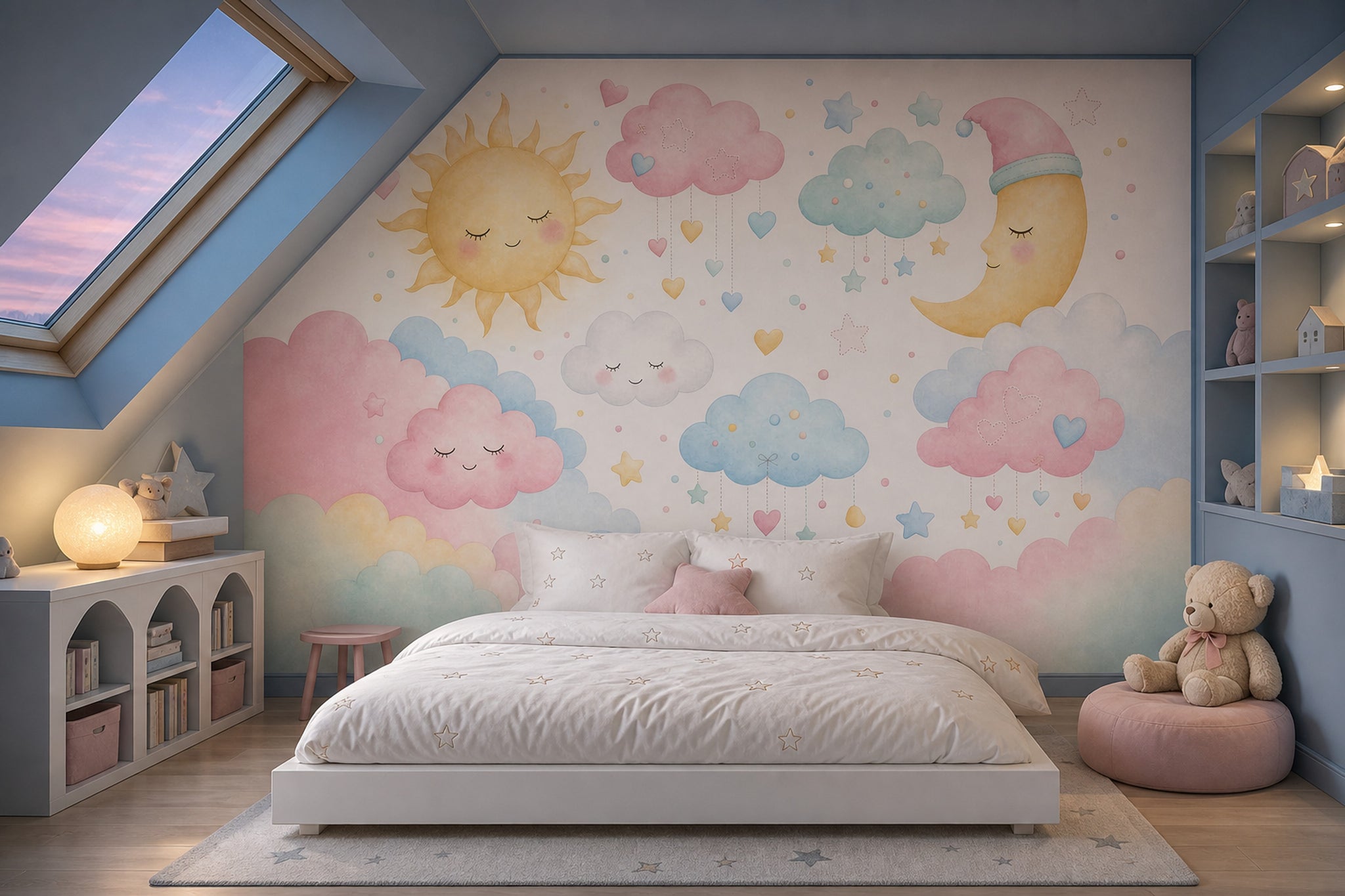 White Background Wallpaper Nursery Removable Kids Wall Decor