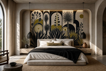 Muted Green Wallpaper Olive Botanical Wall Mural