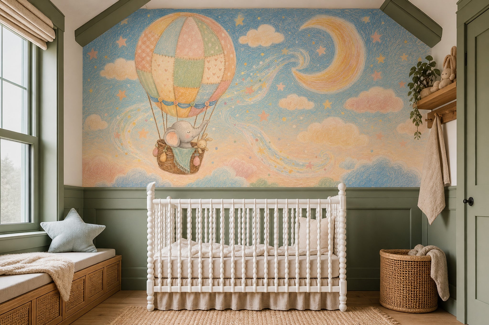 Hot Air Balloon Wallpaper Nursery Removable Kids Wall Decor