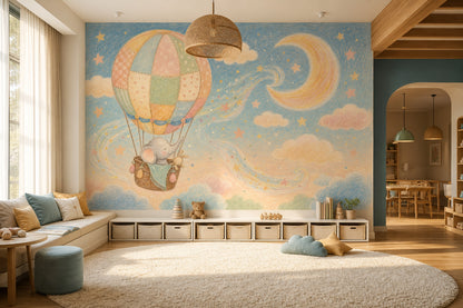Hot Air Balloon Wallpaper Nursery Removable Kids Wall Decor