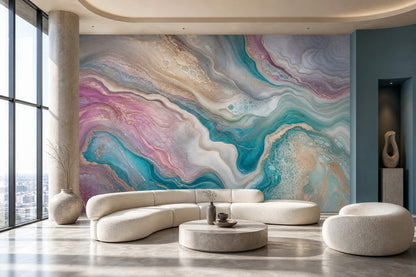 Geode Inspired Wallpaper Marble Effect Fluid Ink Art Wall Mural