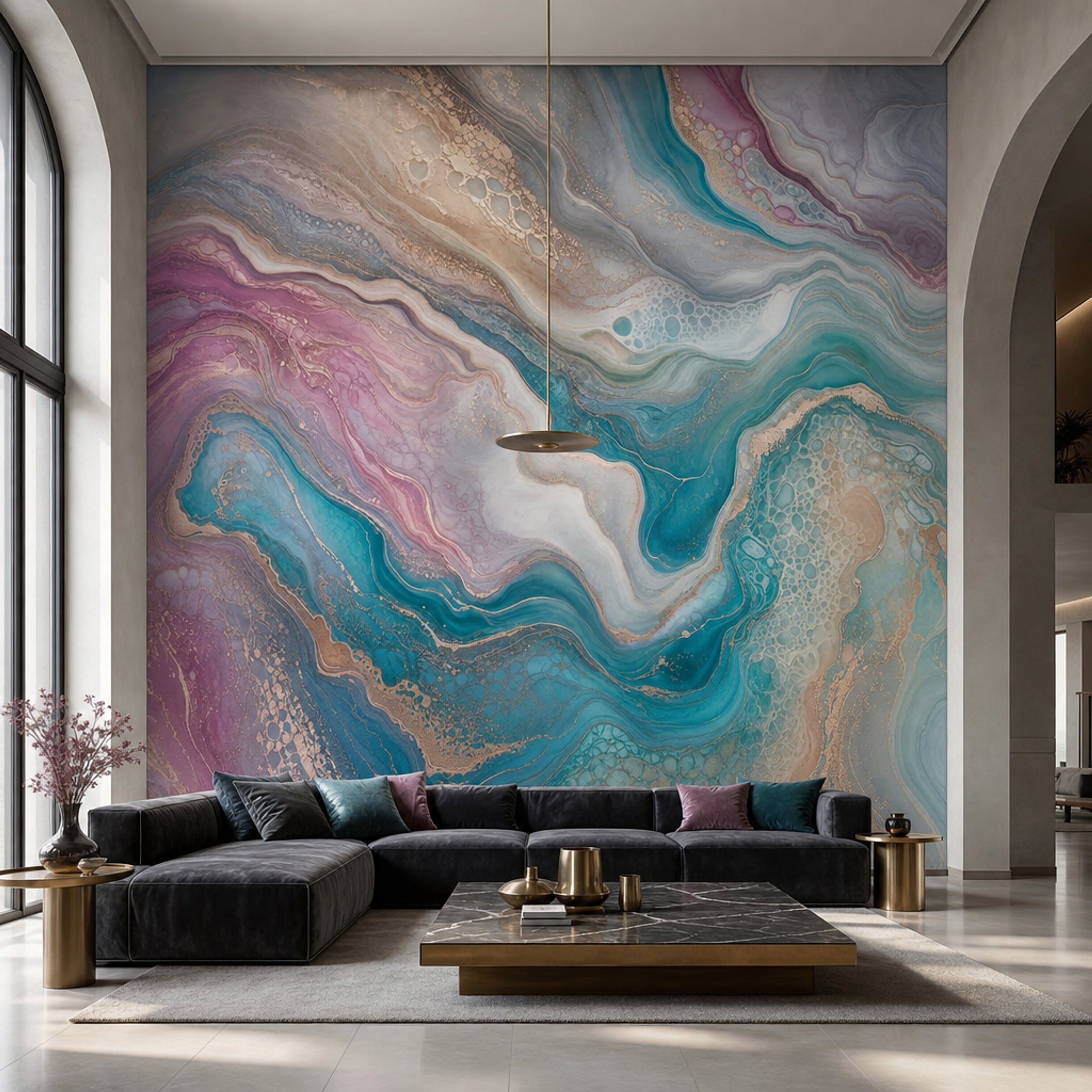 Geode Inspired Wallpaper Marble Effect Fluid Ink Art Wall Mural