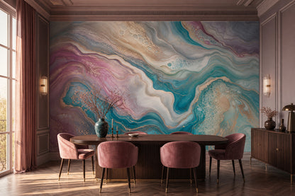 Geode Inspired Wallpaper Marble Effect Fluid Ink Art Wall Mural