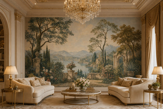Italian Lake Wallpaper Mediterranean Removable Classical Garden Wall Decor
