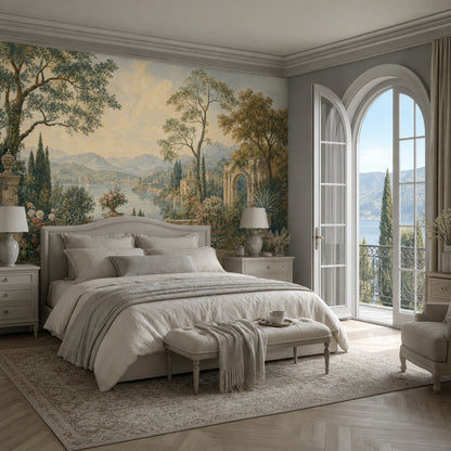 Italian Lake Wallpaper Mediterranean Removable Classical Garden Wall Decor