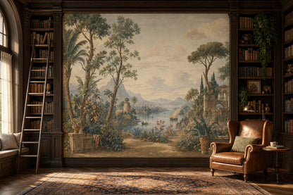 Classical Landscape Wallpaper Mediterranean Italianate Ruins Removable Wall Decor