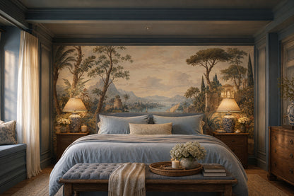 Classical Landscape Wallpaper Mediterranean Italianate Ruins Removable Wall Decor