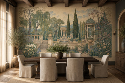 Classical Garden Wallpaper Mediterranean Villa Removable Stone Terrace Wall Decor