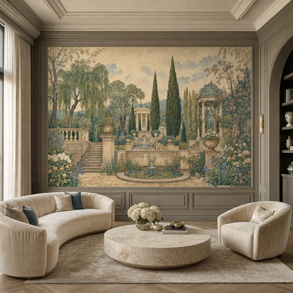 Classical Garden Wallpaper Mediterranean Villa Removable Stone Terrace Wall Decor